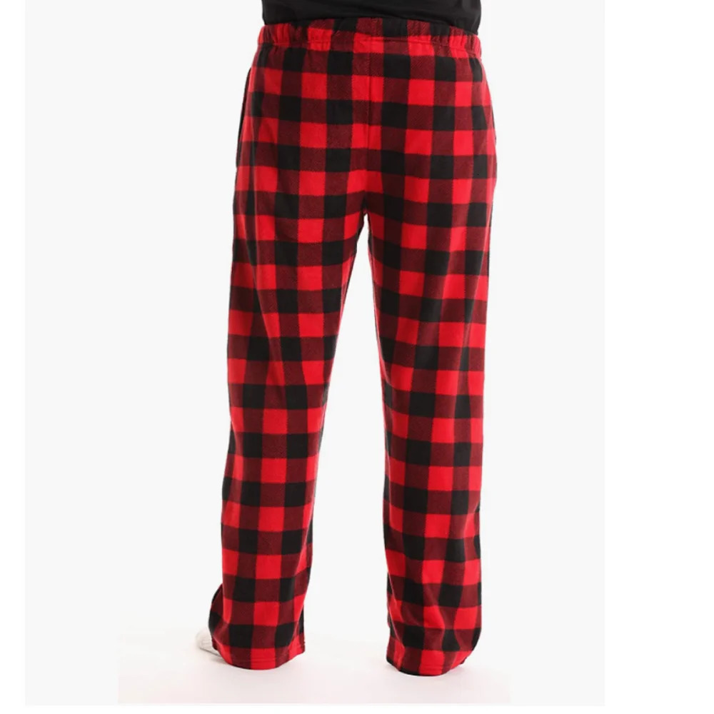 Men's Sleepwear Fashion Men's Casual Cotton Pajama Long Pant Soft Comfortable Loose Elastic Waistband Plaid Cozy Sleepwear Home Lounge Pants