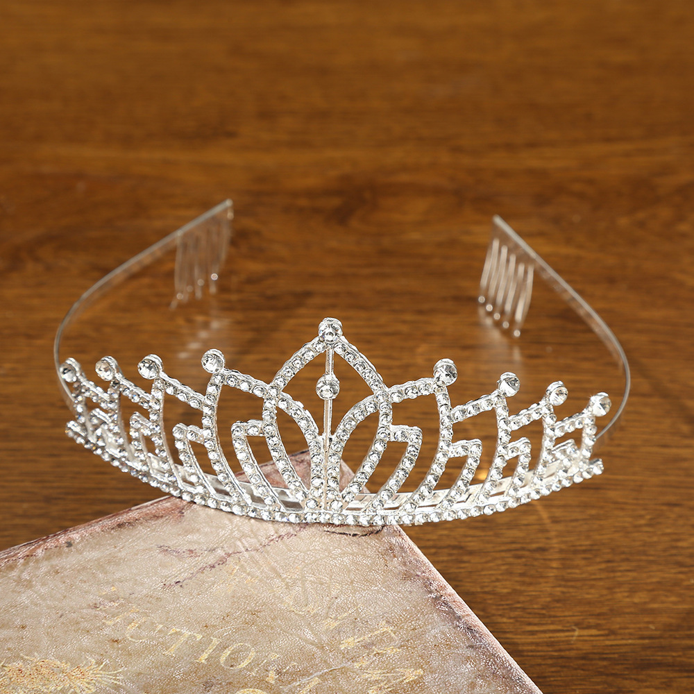 Wholesale Beautiful Rhinestone Headpieces Crystal Hot Hair Comb for Women or Girls Wedding Party Gift Silver Decorative Head Tiara Pin Accessories