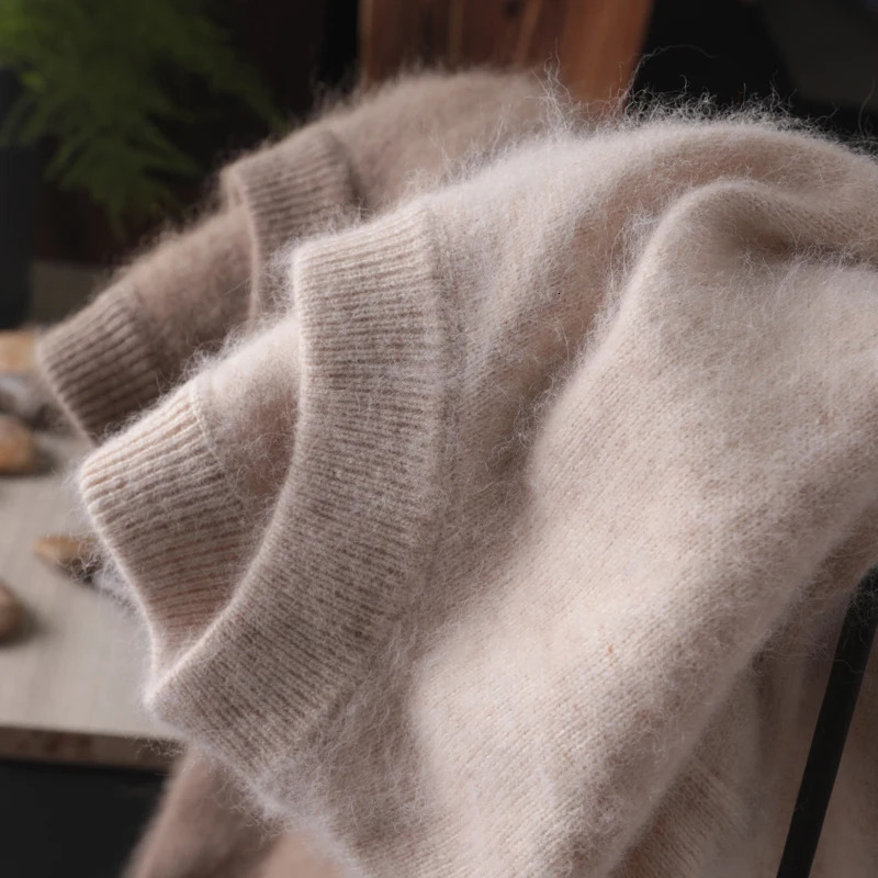 Men's Sweaters Men's 100% pure Mink Cashmere Sweater O-Neck Pullovers Knit Large Size Mink Sweater Winter Tops Long Sleeve High-End Jumpers 