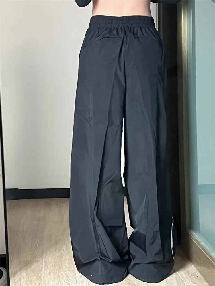 Men's Pants Y2K Men Streetwear Techwear Black Cargo Korean Harajuku Parachute Track Pants Women Sweatpants Wide Leg Joggers Trousers Clothes 2311