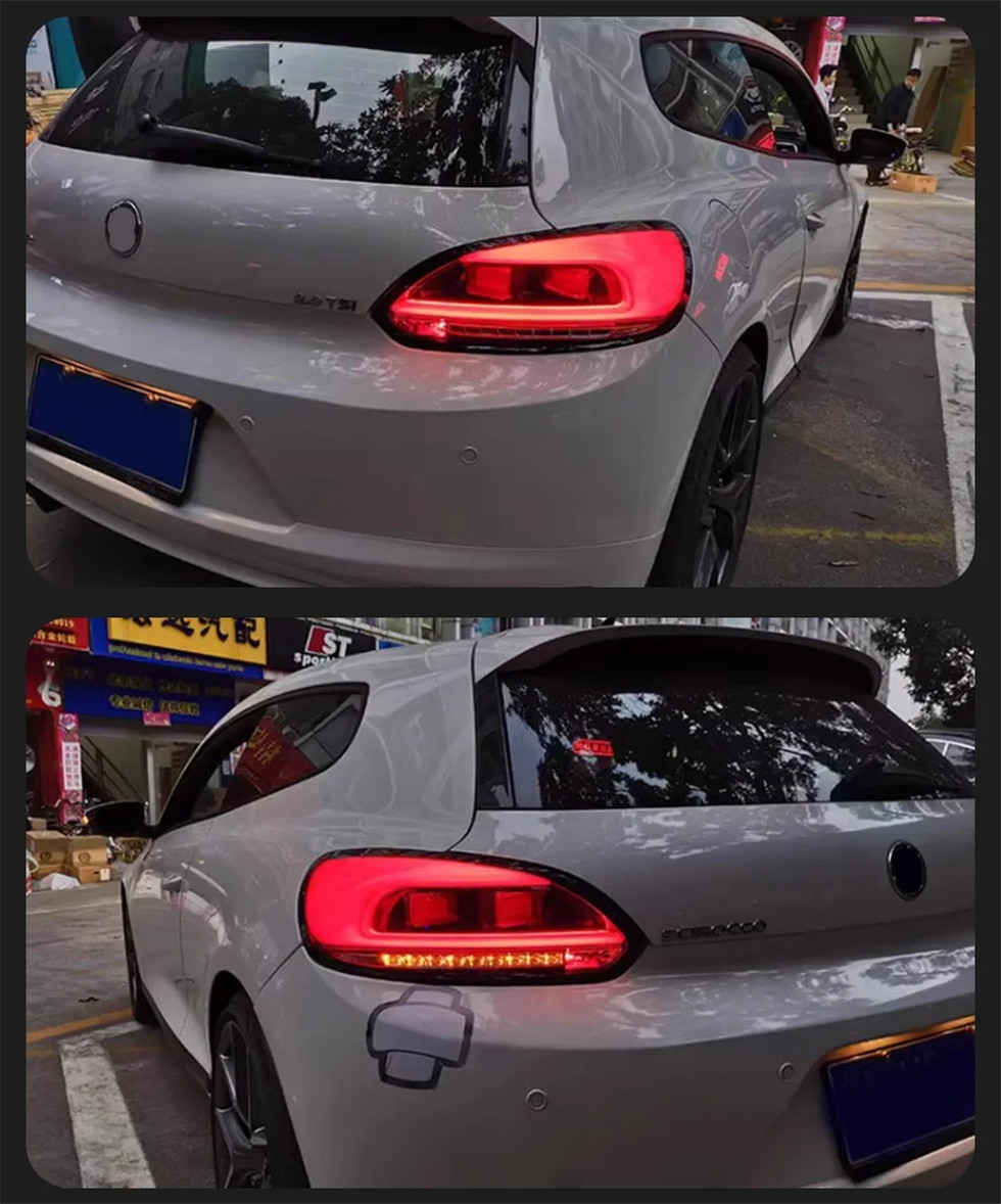 Car Styling Taillight For Scirocco Tail light 2009-20 15 Styling LED Running Lights Sequential Signal Lights Rear Brake Reverse Modified