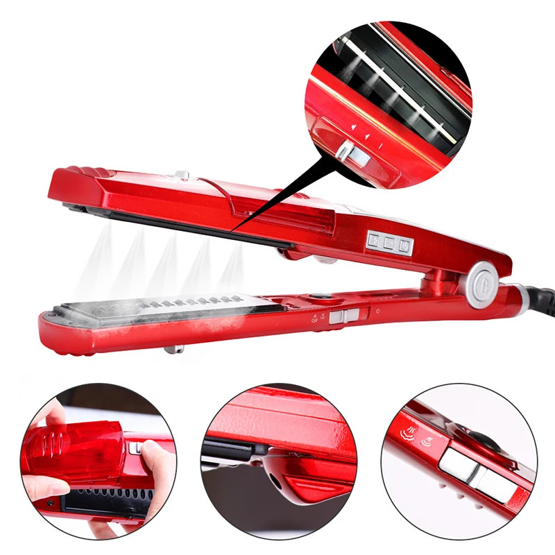 Hair Straighteners Professional Steam Hair Straightener With Argan Oil Straightening Irons Flat Tourmaline Ceramic Vapor Iron Hair Straightener 231201
