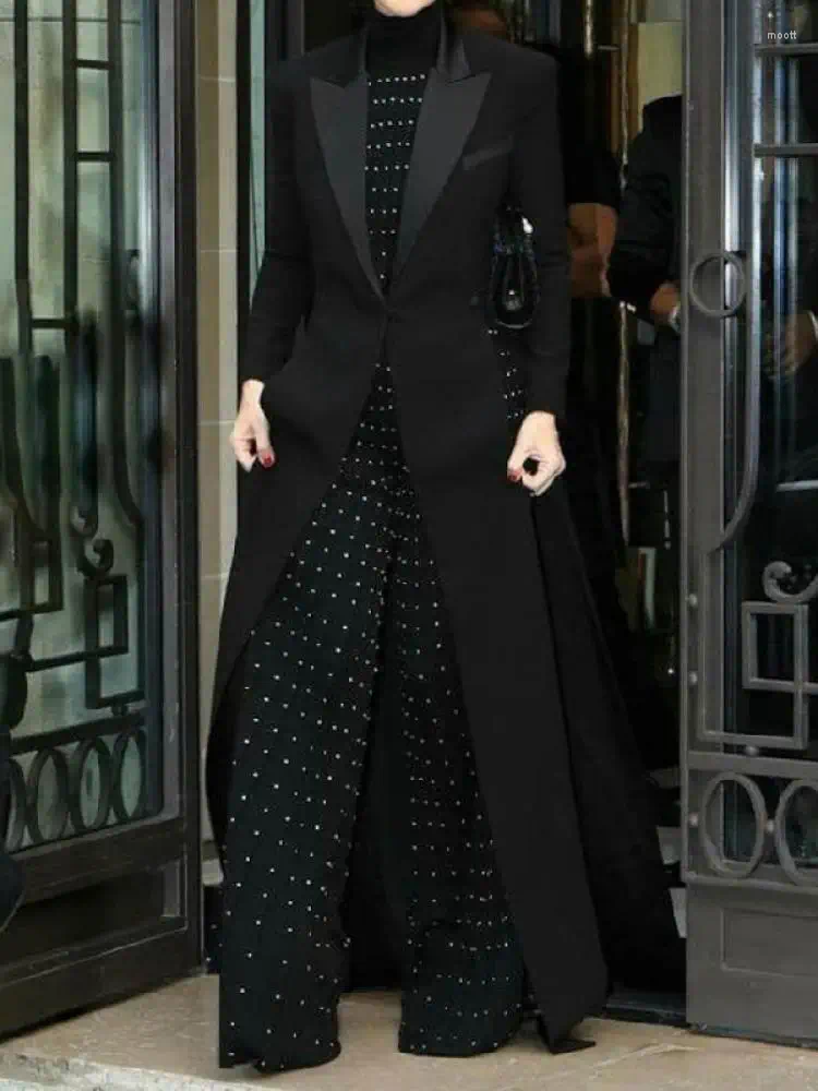 Women's Suits Yeezzi Fashion Work OL Blazer Women Long Sleeves Split-Joint Split-Side Notched Collar Spring Autumn Office Outerwear 2023