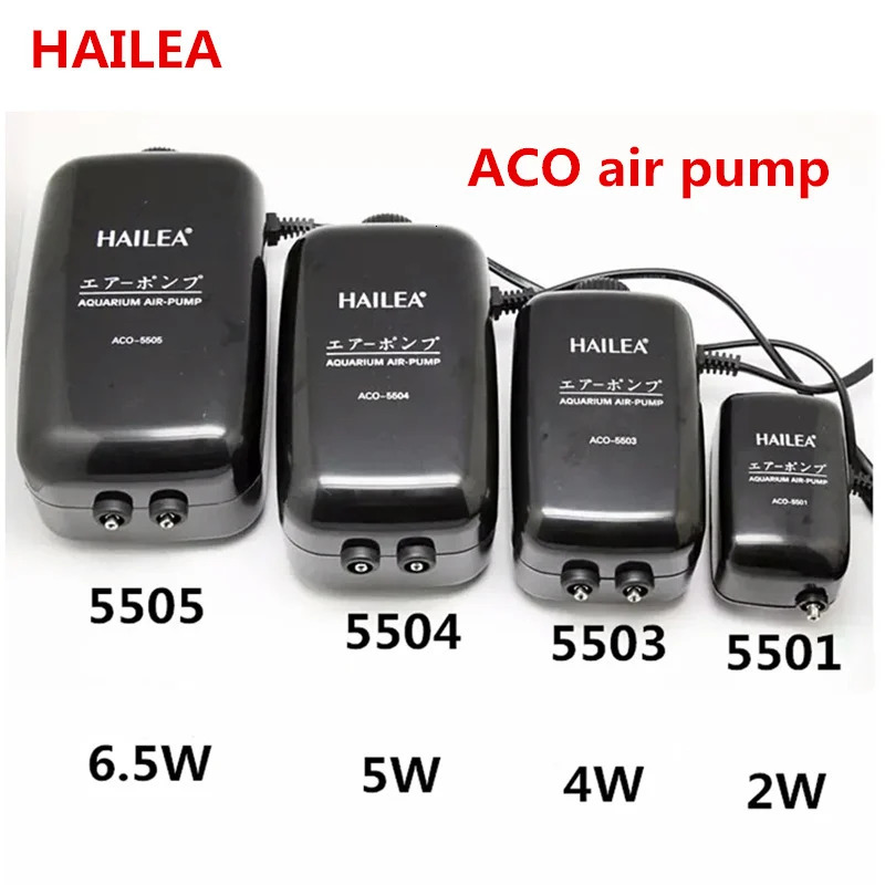 Air Pumps Accessories Hailea ACO series Silent Aquarium Oxygen Air Pump Fish Tank Adjustable Air Volume High Power Oxygenator Air Compressor Aerator 2