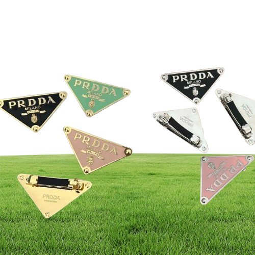 New P vintage spring Barrettes INS European and American metal inverted triangle designer women hair fashion accessories