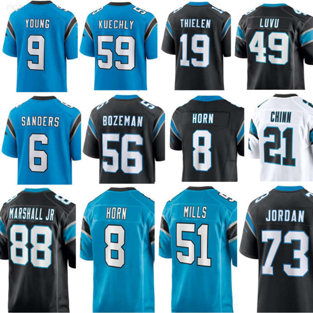 Bryce Young Robert Hunt Derrick Brown Taylor Moton Damien Lewis Chuba Hubbard Diontae Johnson Jadeveon Clowney Adam Thielen Josey Jewell Football Jerseys