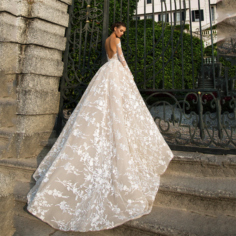 2024 New Arrival A-line Wedding Dress Off the Shoulder 3D Flowers Lace Appliques Tulle Boho Women Bridal Gowns Custom Made Vestidos De Novia Mariage