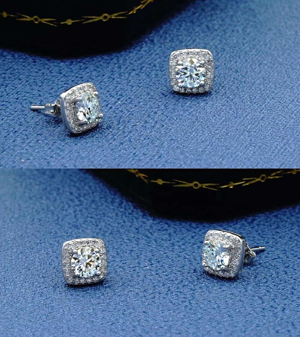 Vvs Moissanite Earring Men Sterg Sier Jewellery