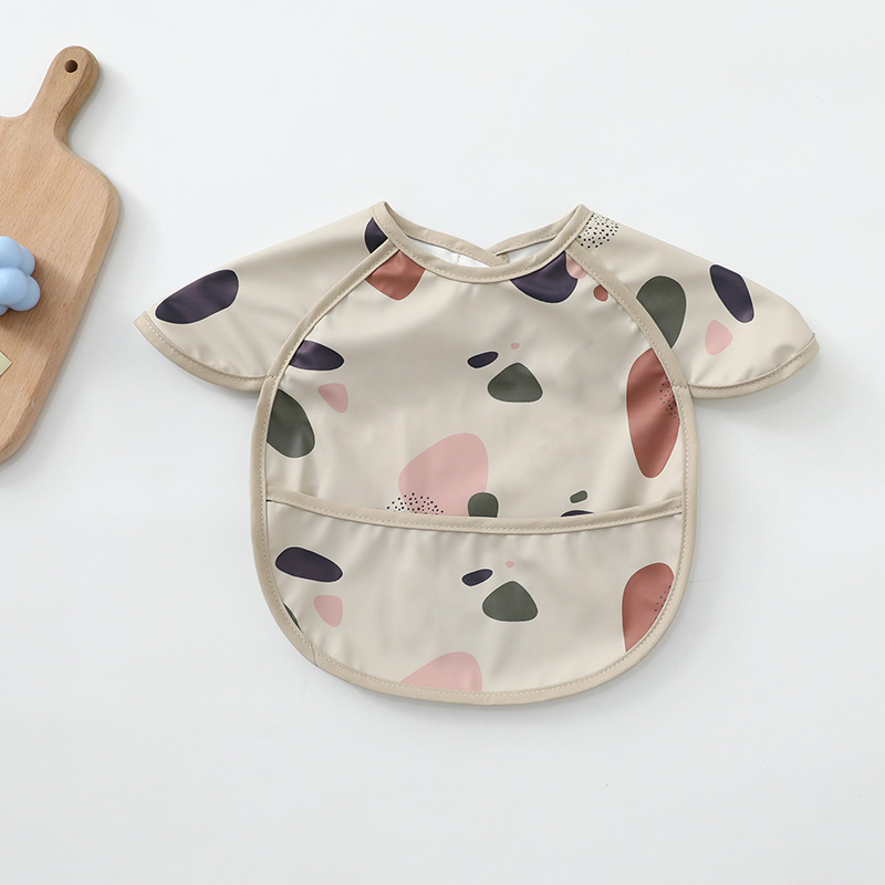 Baby PU Waterproof Bibs Cartoon Print Eating Clothes Super Soft Dirt Proof Feeding Burp Cloths Sleeveless