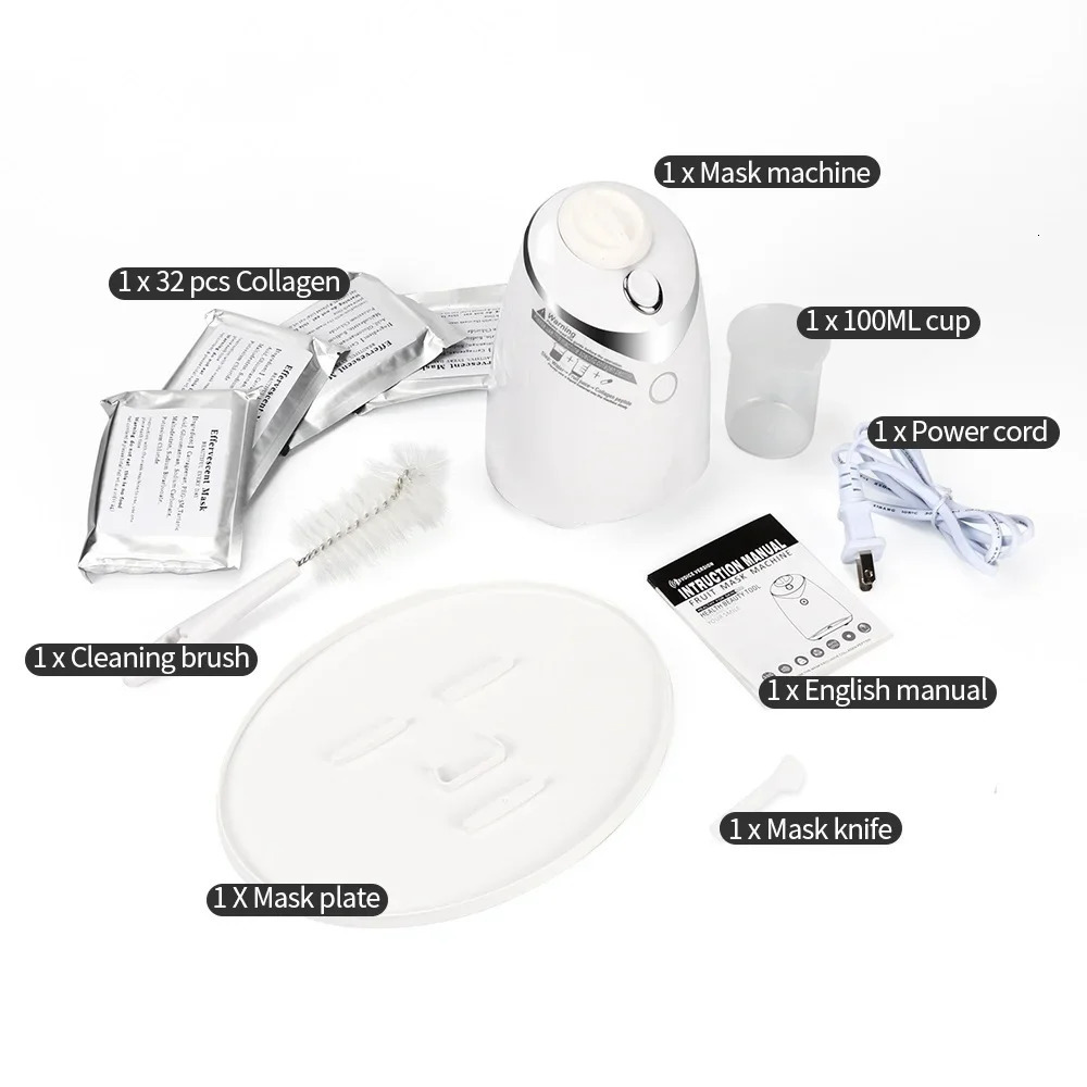 Face Care Devices DIY Mini Face Mask Maker Automatic Vegetable Natural Collagen Fruit Face Mask Machine Skin Care Brush wtih 10Pcs Mask Molds 231130