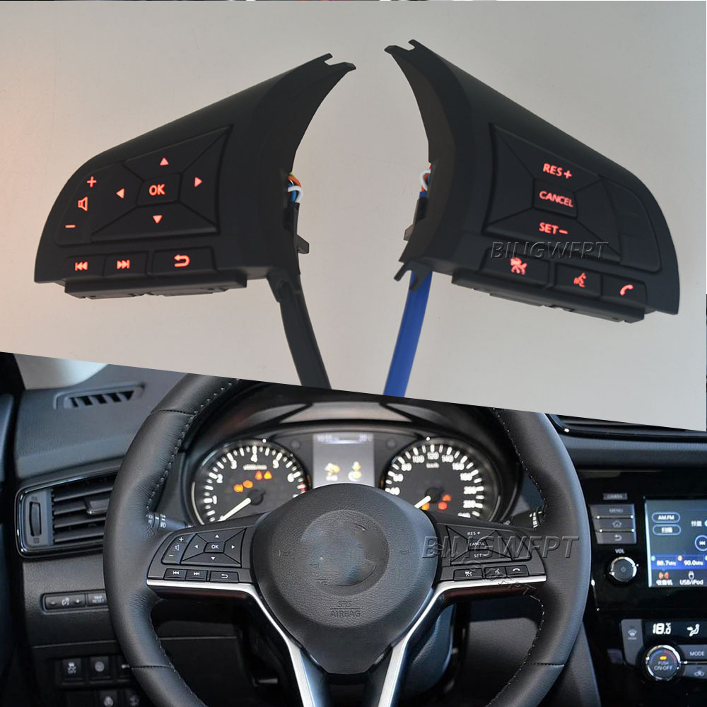 With Red Backlight Car Styling Cruise Control Steering Wheel Switch Button For Nissan Note Epower 2018 2019 2020 Np300 2017