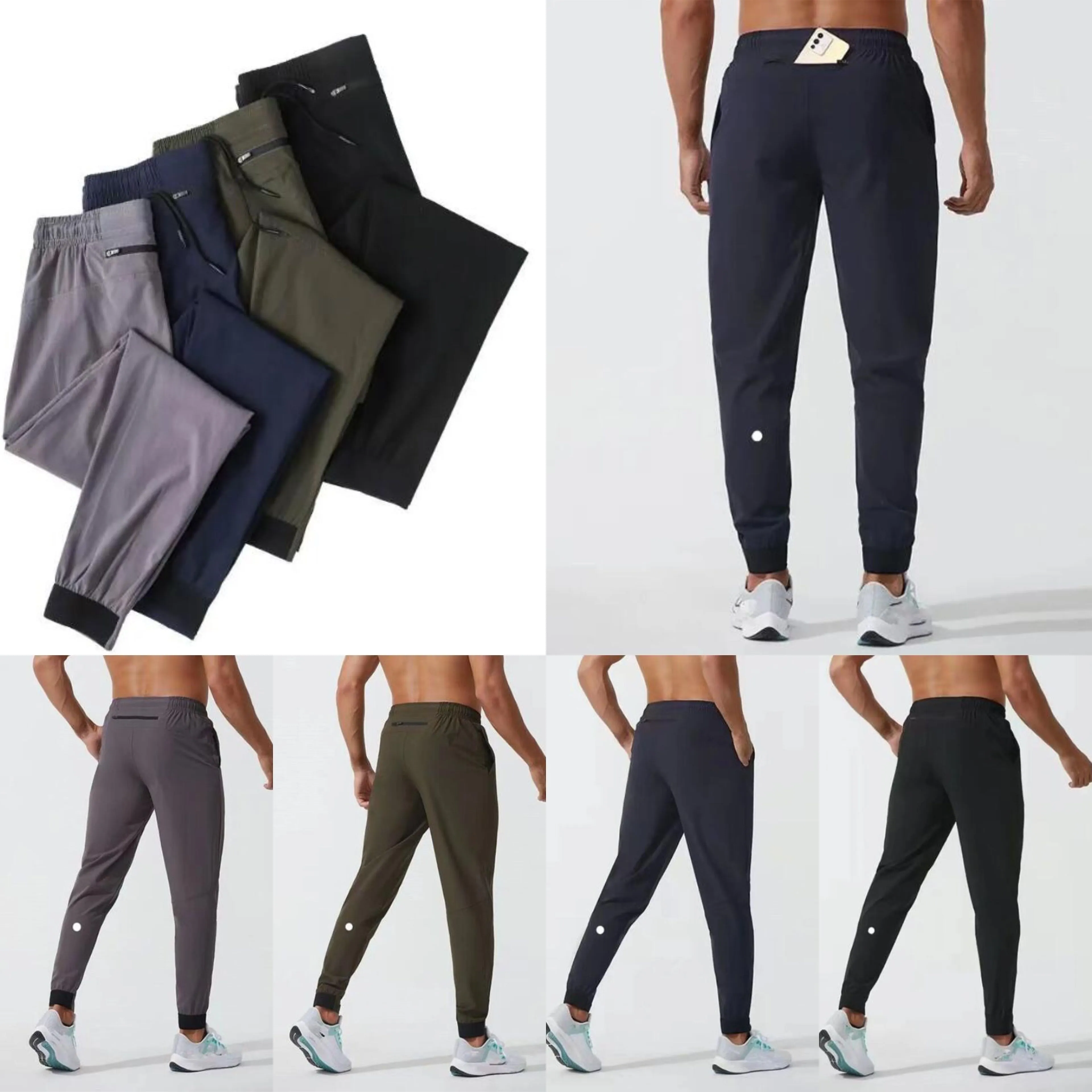 Mens Jogger Long Pants Sport Yoga Outfit Quick Dry Drawstring Gym Pockets Sweatpants Trousers Mens Casual Waist fitness school Speed Up Shorts Tennis jump Ninth