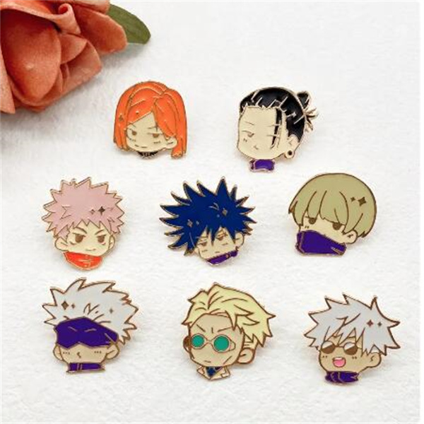 Personality Punk Style Character Avatar Metal Enamel Brooch Cartoon Cute Boy Anime Peripheral Badge Pin Jewelry Accessories Gift GC2486