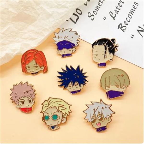 Personality Punk Style Character Avatar Metal Enamel Brooch Cartoon Cute Boy Anime Peripheral Badge Pin Jewelry Accessories Gift GC2486