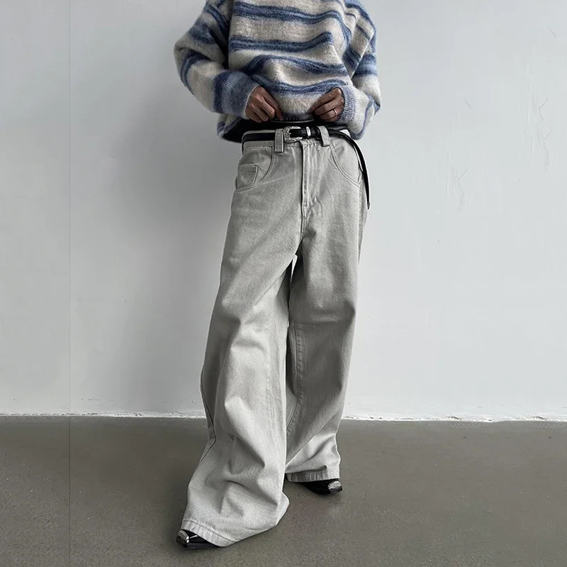 Men s Jeans REDDACHiC ICON 90s Skater Baggy Dragging Floor long Denim Gray Plain Casual Wide Pants Trousers Men Women Fashion 231201
