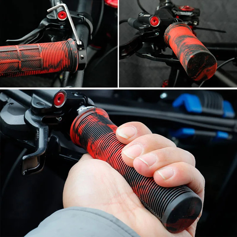Bike Handlebars Components Deemount Bike Grips Rubber Mountain Bicycle Handlebar Covers Hand Cuffs Hoses Handle Cycling Wrist Gauntlet Vtt Fist 22.2CM