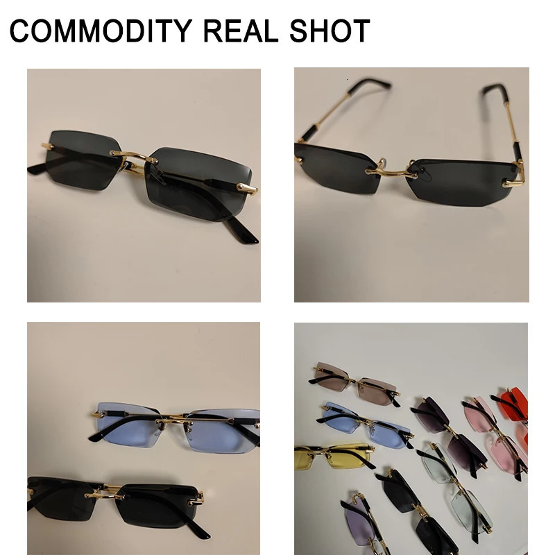 Sunglasses Frames XJiea Rectangular Rimless Fashion Men Outdoor Sun Glasses Summer Women Decorative Eyewear Shopping Drive to Wear 231130