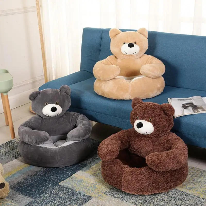 kennels pens Bear Shaped Dog Bed Cute Winter Warm Bear Hug Non Slip Cat Sleeping Mat Dogs Cushion Sofa Comfort Plush Pet Cushion For Dogs Cat 231130