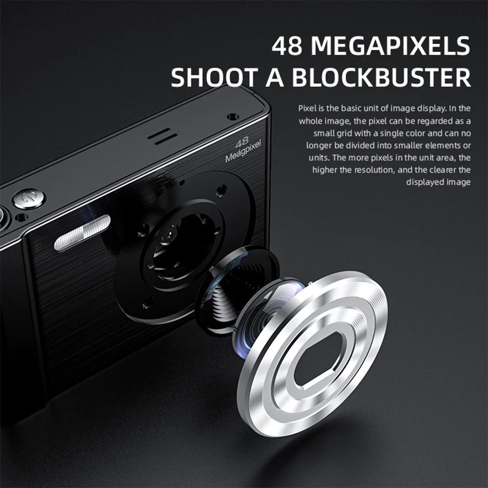 Andoer 4K Digital Camera Video Camcorder 48MP 24Inch IPS Screen AF Face Detect Flash Battery 32GB Memory Card Christmas Gift 231221
