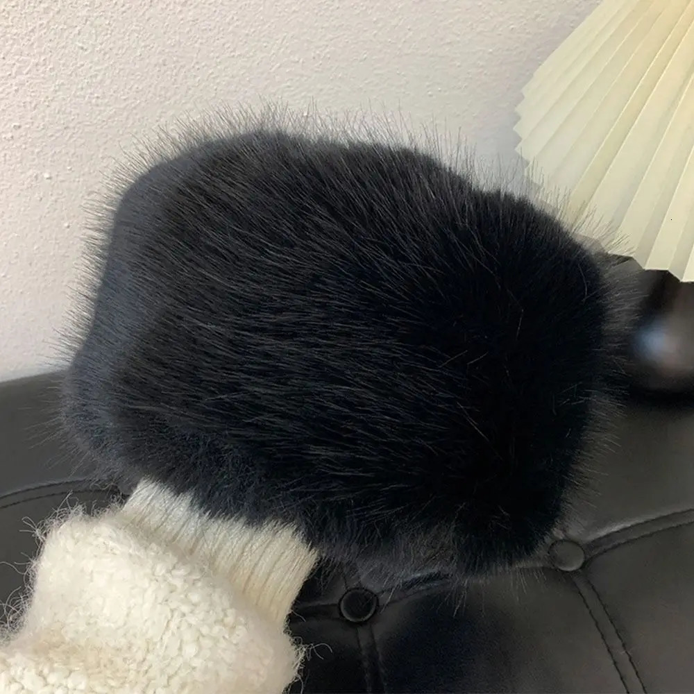 Wide Brim Hats Bucket Hats Women Winter Warm Bucket Hat Faux Rabbit Fur Fisherman Cap Soft Furry Panama Hat Lady Outdoor Sun Cap Warmer 231201