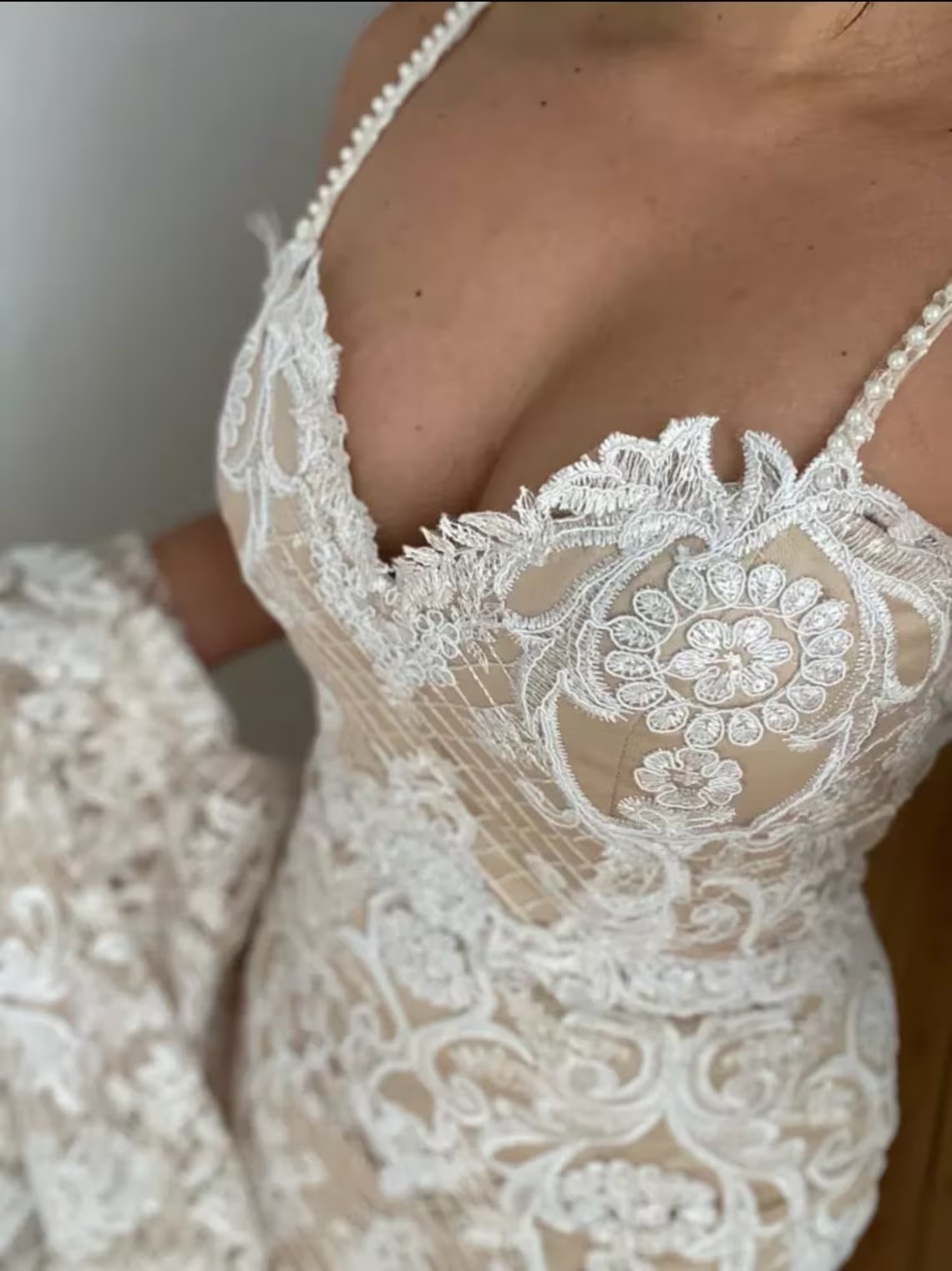 Spaghetti Straps Arabic Mermaid Wedding Dresses Illusion Lace Appliques Formal Bridal Gowns Custom Made Vestidos de Novia