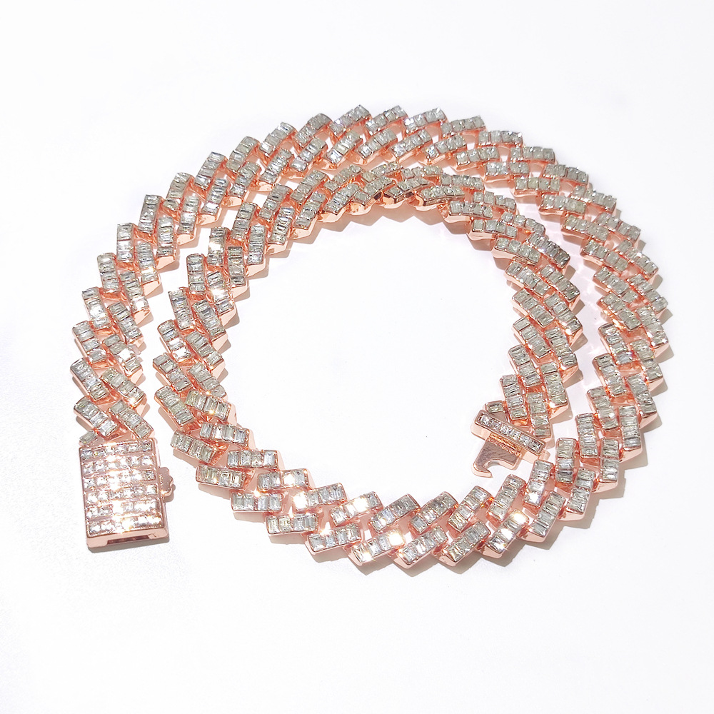 moissanite necklace designer jewelry cuban k Customization Cuban Necklace Full Iced Out Hiphop Chain Pass The Dia Test chain chains for men