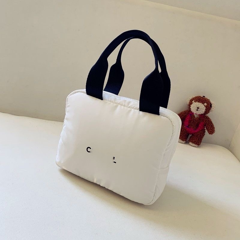 C Brand Cosmetic Bags Winter White Makeup Case For Girl Zipper Bags Handbag Cloud Bag Big Capacity High Quality Stock Christmas Gift 22cm