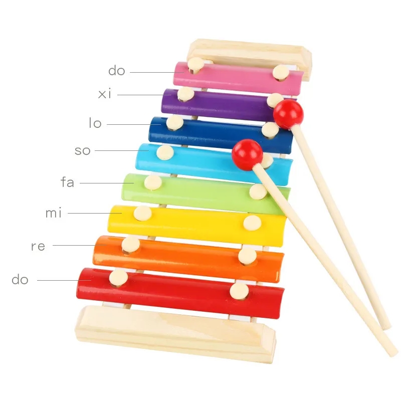 Wooden Hand Knocking Piano Toy Children Musical Instruments Kid Baby Xylophone Developmental Wooden Toys Kids Gifts Learning Education Party Favor
