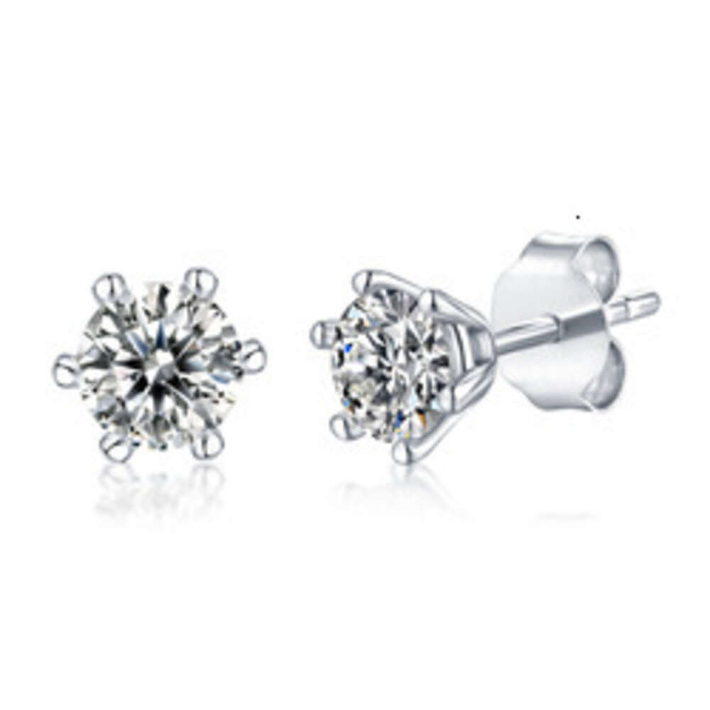 Custom quality 925 sterling silver women earring 5mm sterling silver stud moissanite earrings