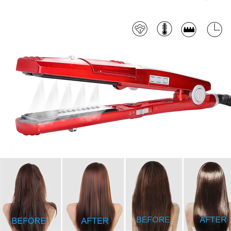Hair Straighteners Professional Steam Hair Straightener With Argan Oil Straightening Irons Flat Tourmaline Ceramic Vapor Iron Hair Straightener 231201