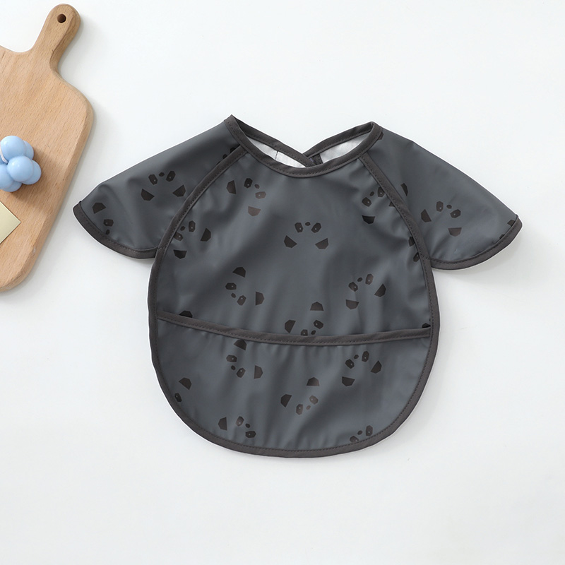 Baby PU Waterproof Bibs Cartoon Print Eating Clothes Super Soft Dirt Proof Feeding Burp Cloths Sleeveless