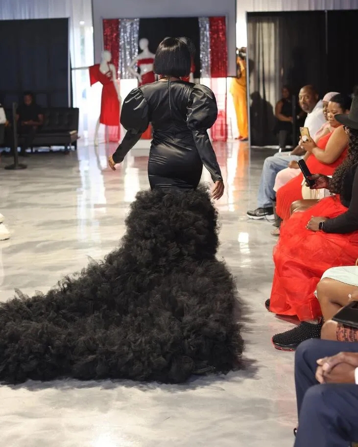 Black Puffy Long Sleeve Mermaid Prom Paty Formal Dress 2024 Ruffles Sweep Train Celebrity Runway Dresses vestidos para mujer