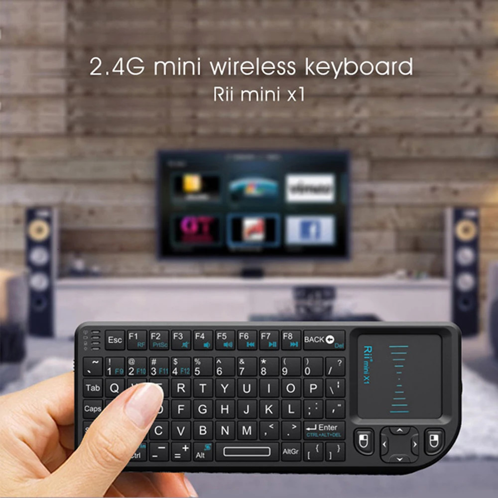 Keyboards Rii X1 2.4GHz Mini Wireless Keyboard English/ES/FR Keyboards with TouchPad for Android TV Box/PC/Laptop 231130