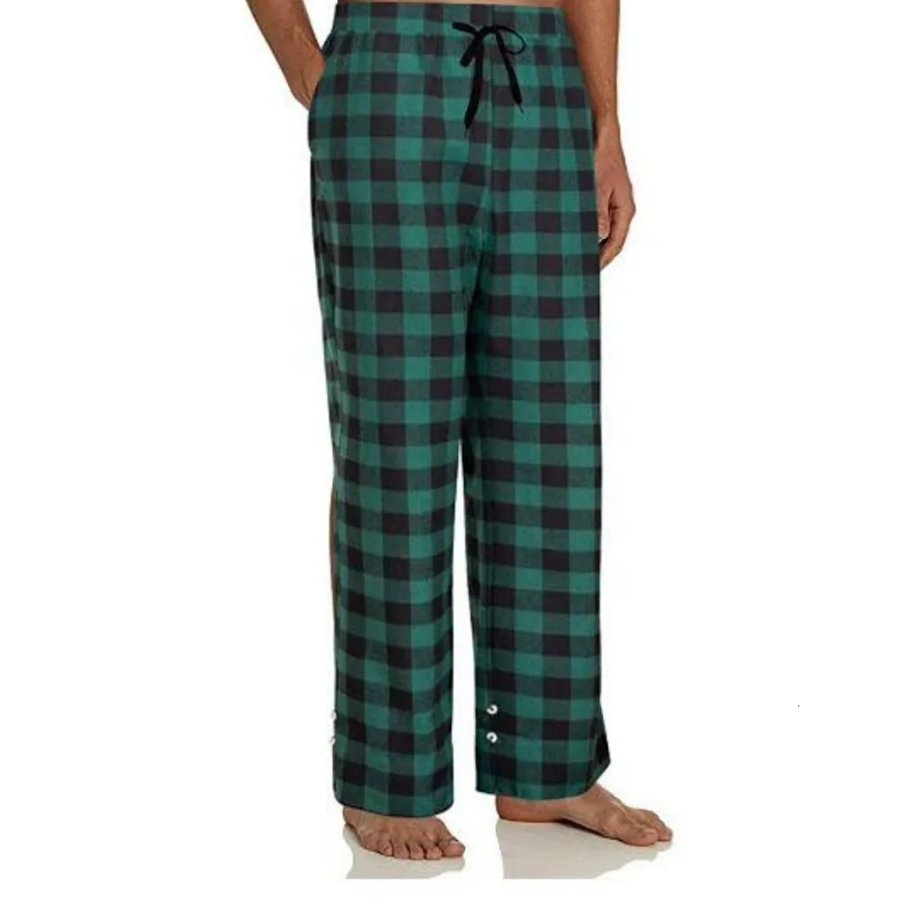 Men's Sleepwear Fashion Men's Casual Cotton Pajama Long Pant Soft Comfortable Loose Elastic Waistband Plaid Cozy Sleepwear Home Lounge Pants