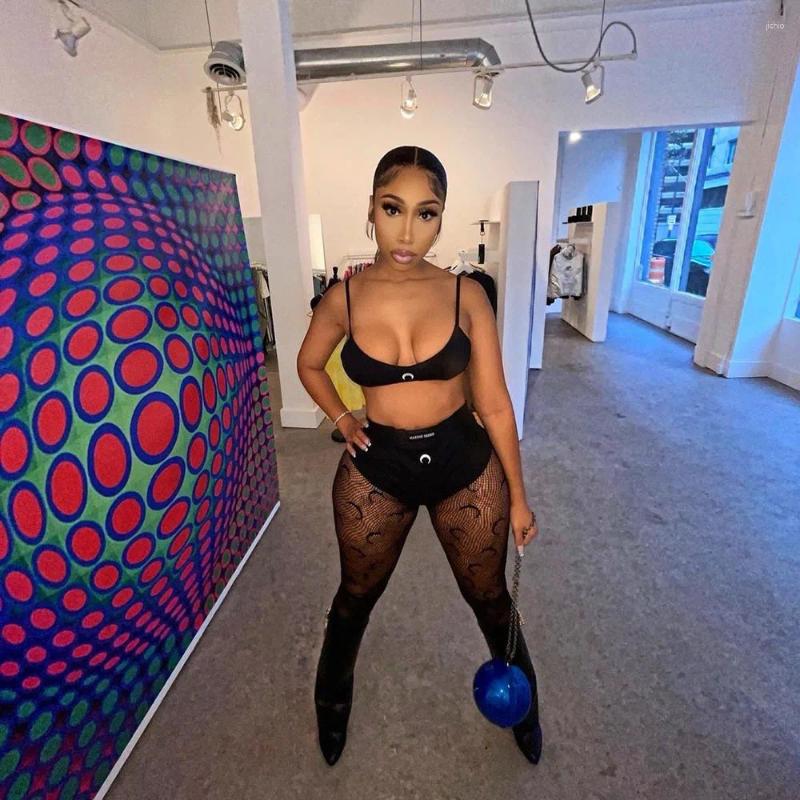 Womens Two Piece Pants 2024 Summer Swimwear Beach See Through Women Long Pant Print Crop Top Tube 2PCs Set High Street Ladies Bikini