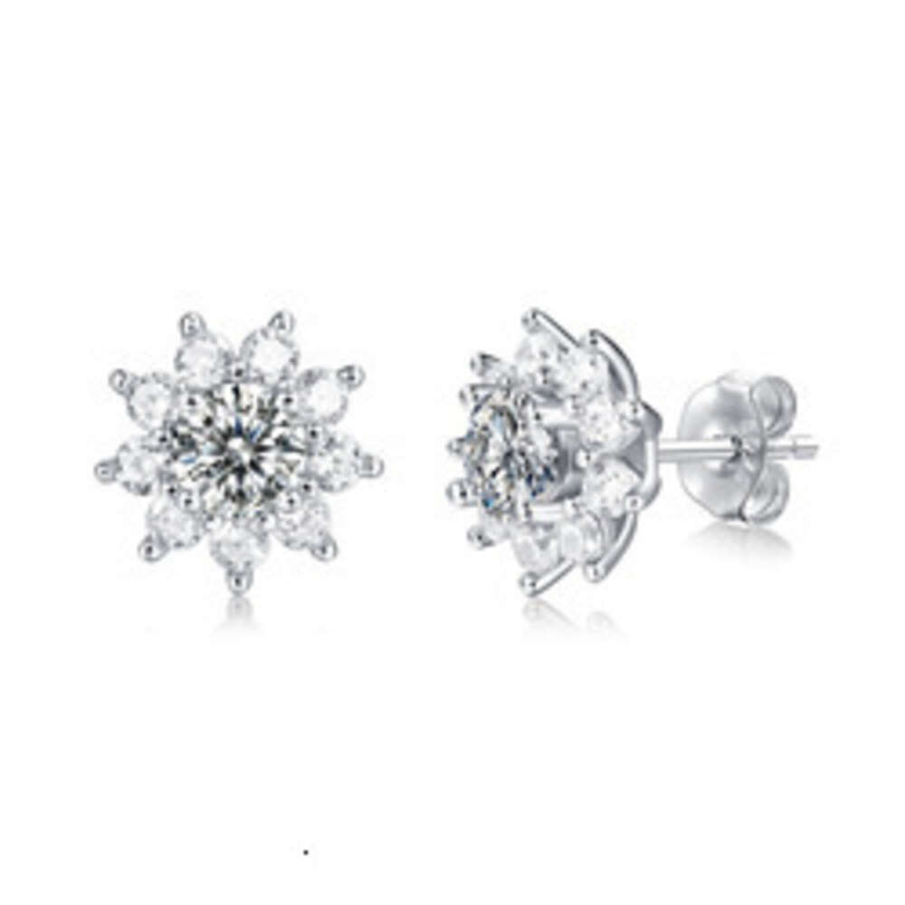 Custom quality 925 sterling silver women earring 5mm sterling silver stud moissanite earrings