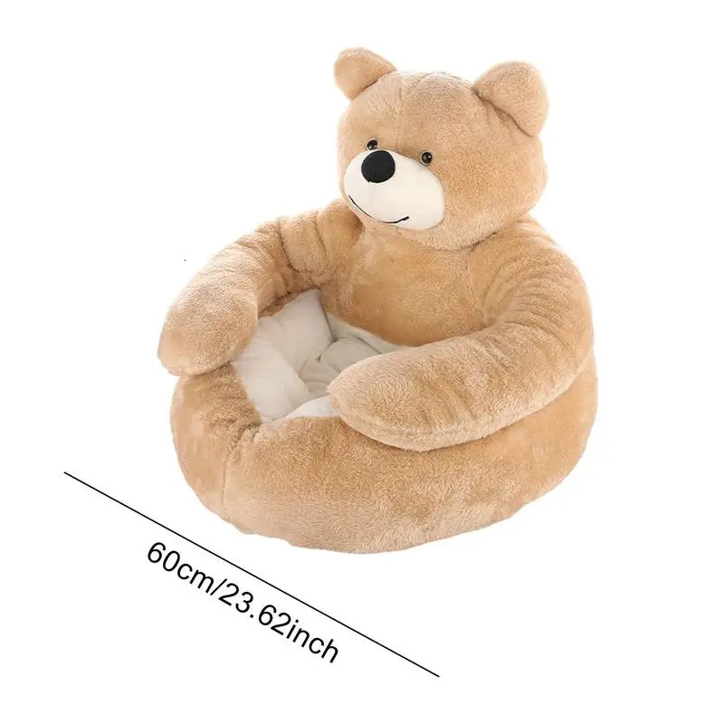 kennels pens Bear Shaped Dog Bed Cute Winter Warm Bear Hug Non Slip Cat Sleeping Mat Dogs Cushion Sofa Comfort Plush Pet Cushion For Dogs Cat 231130