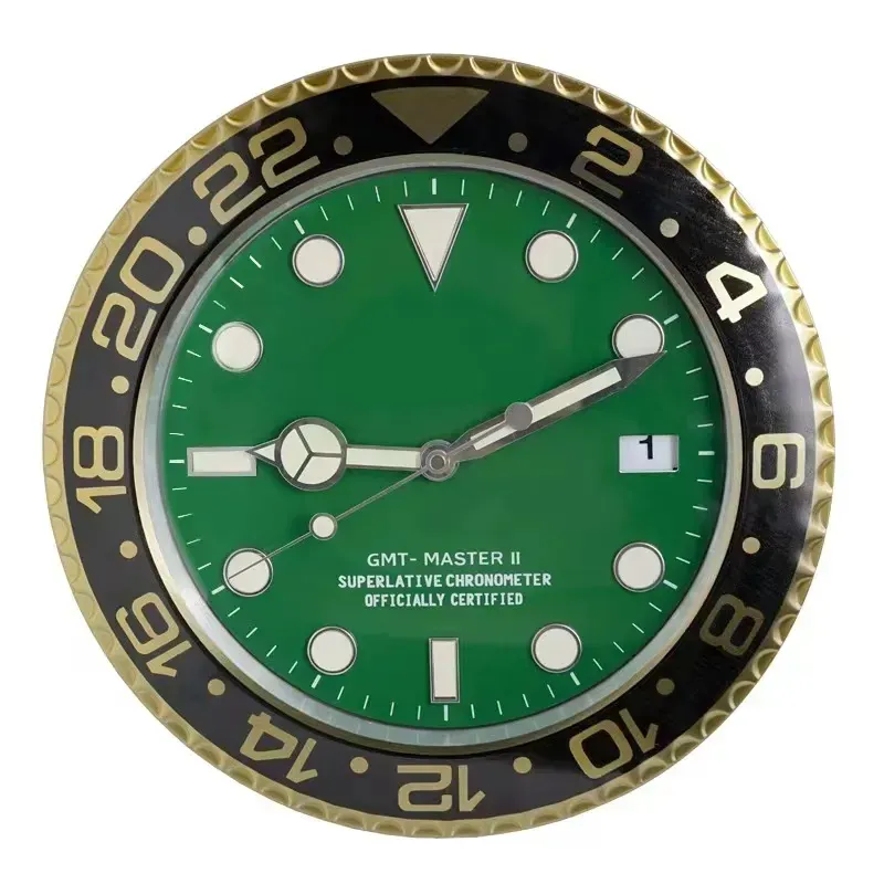 Super Silent Metal Modern Design Large Wall Watch Home Stainless Steel Luminous Clock The Date Will Work X0726