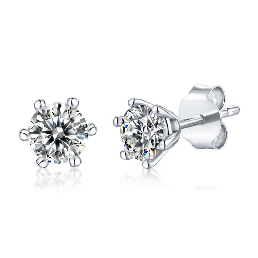 Custom quality 925 sterling silver women earring 5mm sterling silver stud moissanite earrings