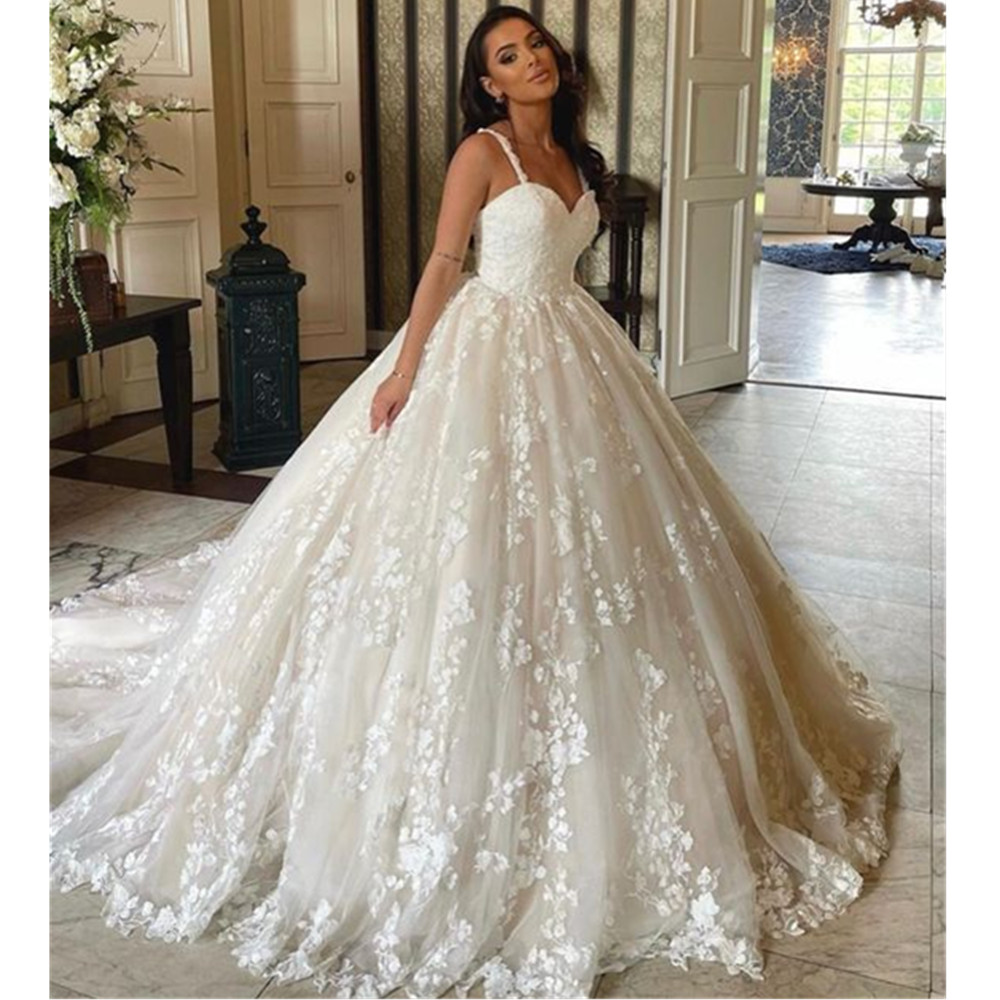Princess Arabic Charming A-e Wedding Dresses Illusion Sleeveless Puffy Formal Bridal Gowns Vestidos De Novia Plus Size 328
