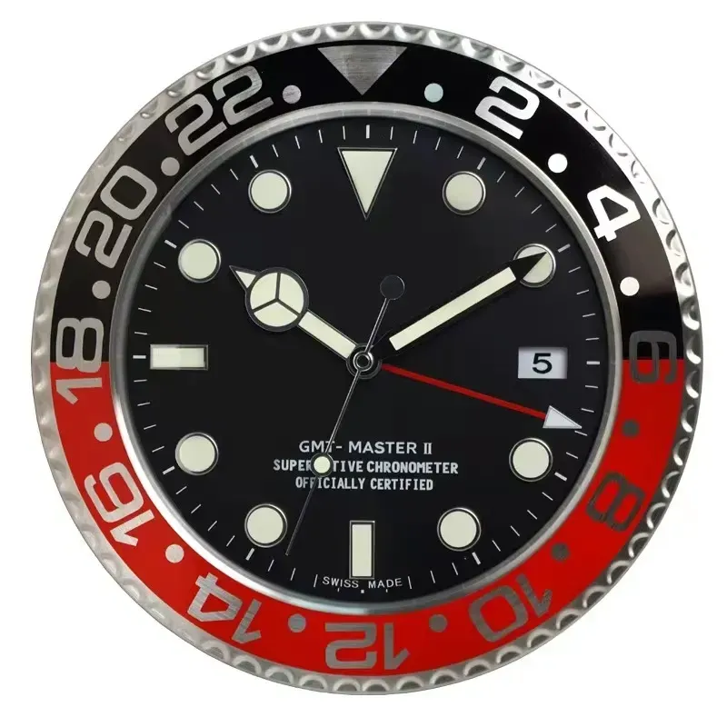 Super Silent Metal Modern Design Large Wall Watch Home Stainless Steel Luminous Clock The Date Will Work X0726