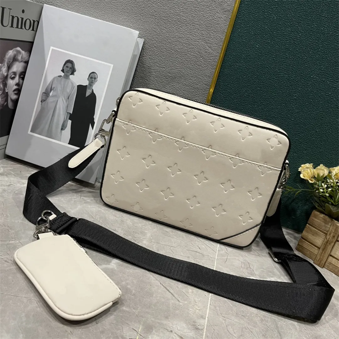 Luxury Designer bag men Trio Messenger bag high quality Crossbody bags Womens classic brown luxury handbag bags wallet embossed Leather shoulder bags