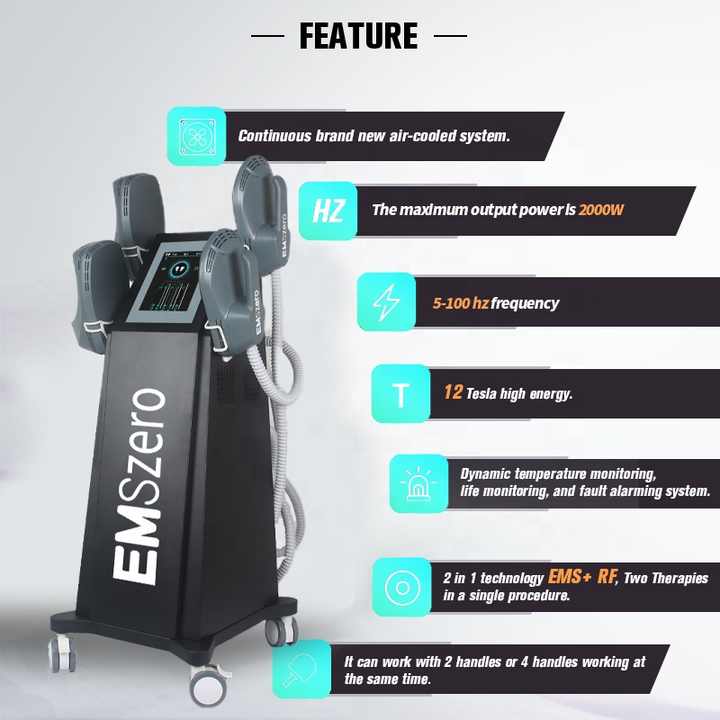 2024 EMSZERO Neo RF Nova Body Sculpt Device 13 Tesla HI-EMT Slimming Machine with 4 pcs RF Handles Pelvic Stimulation Pads