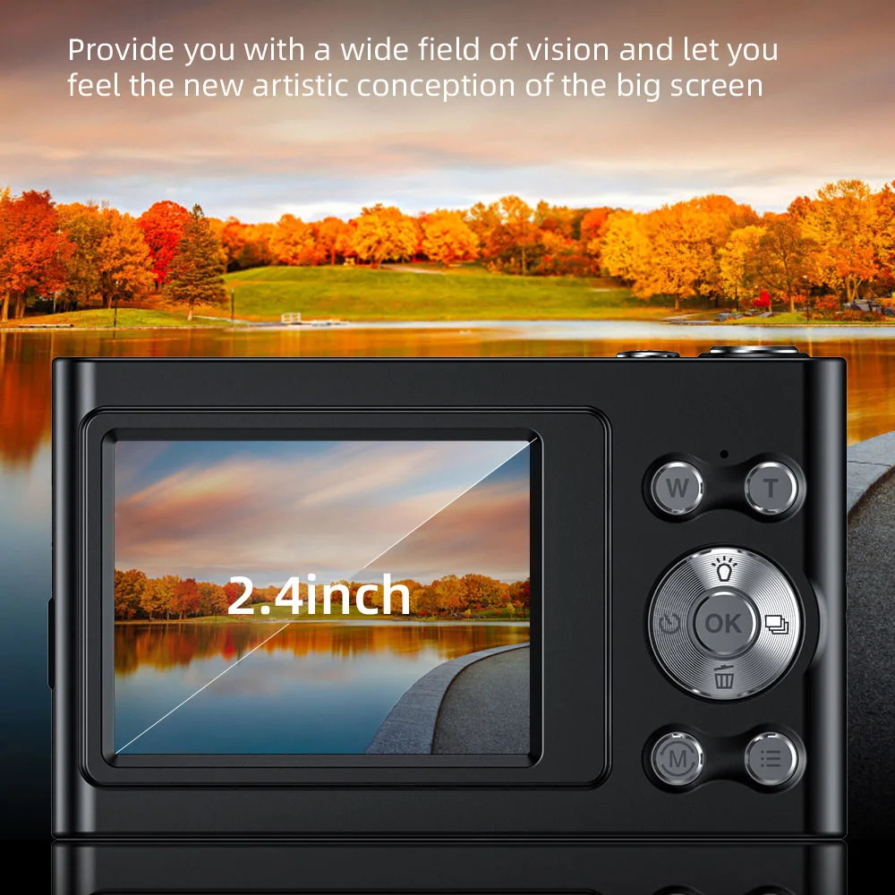 Andoer 4K Digital Camera Video Camcorder 48MP 24Inch IPS Screen AF Face Detect Flash Battery 32GB Memory Card Christmas Gift 231221