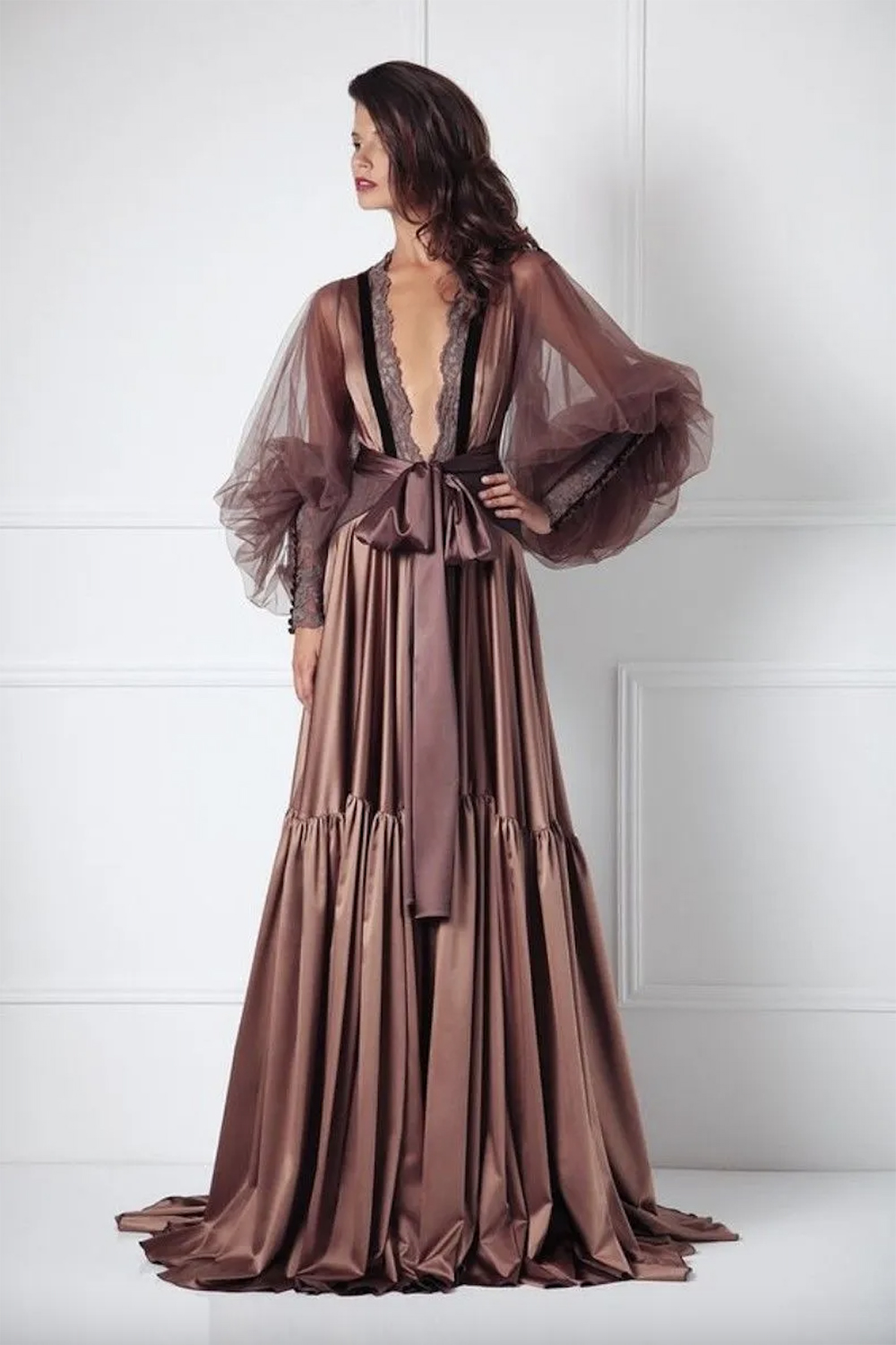 Sexy Wedding Robe Bridesmaid Bride Satin Silk Sleep Wear Lace Edge Mother Dressing Sleepwear Custom Made