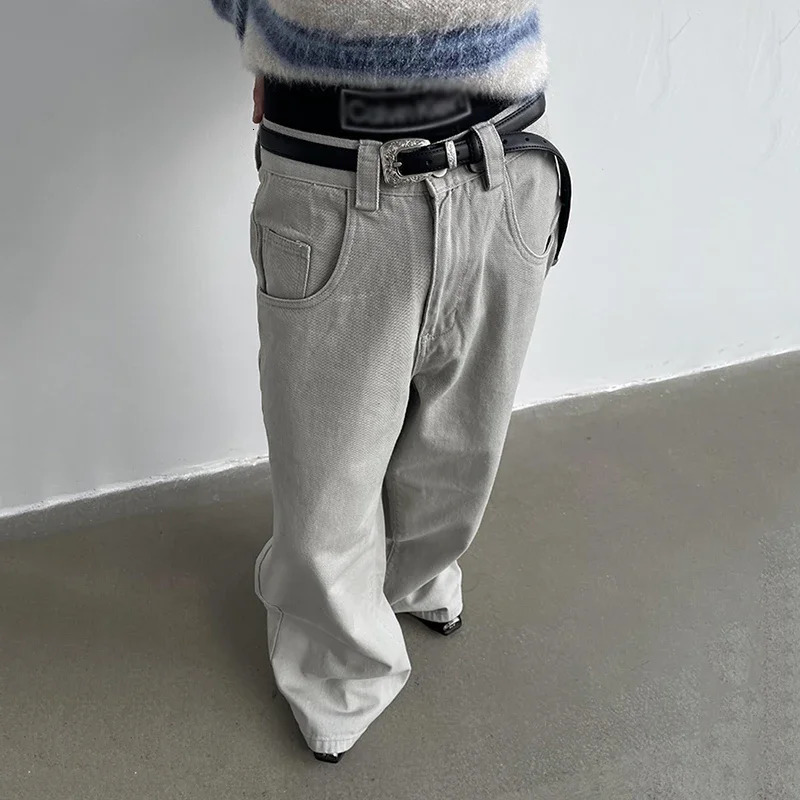 Men s Jeans REDDACHiC ICON 90s Skater Baggy Dragging Floor long Denim Gray Plain Casual Wide Pants Trousers Men Women Fashion 231201
