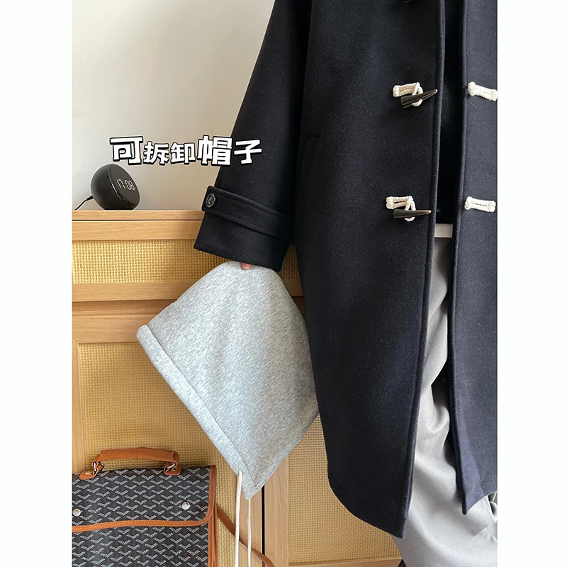 Men's Wool Blends Zongke Hooded Winter Long Coat Coats Man Jackets Korean Autumn Clothes Male Trench Woolen Overcoat 2023 231130