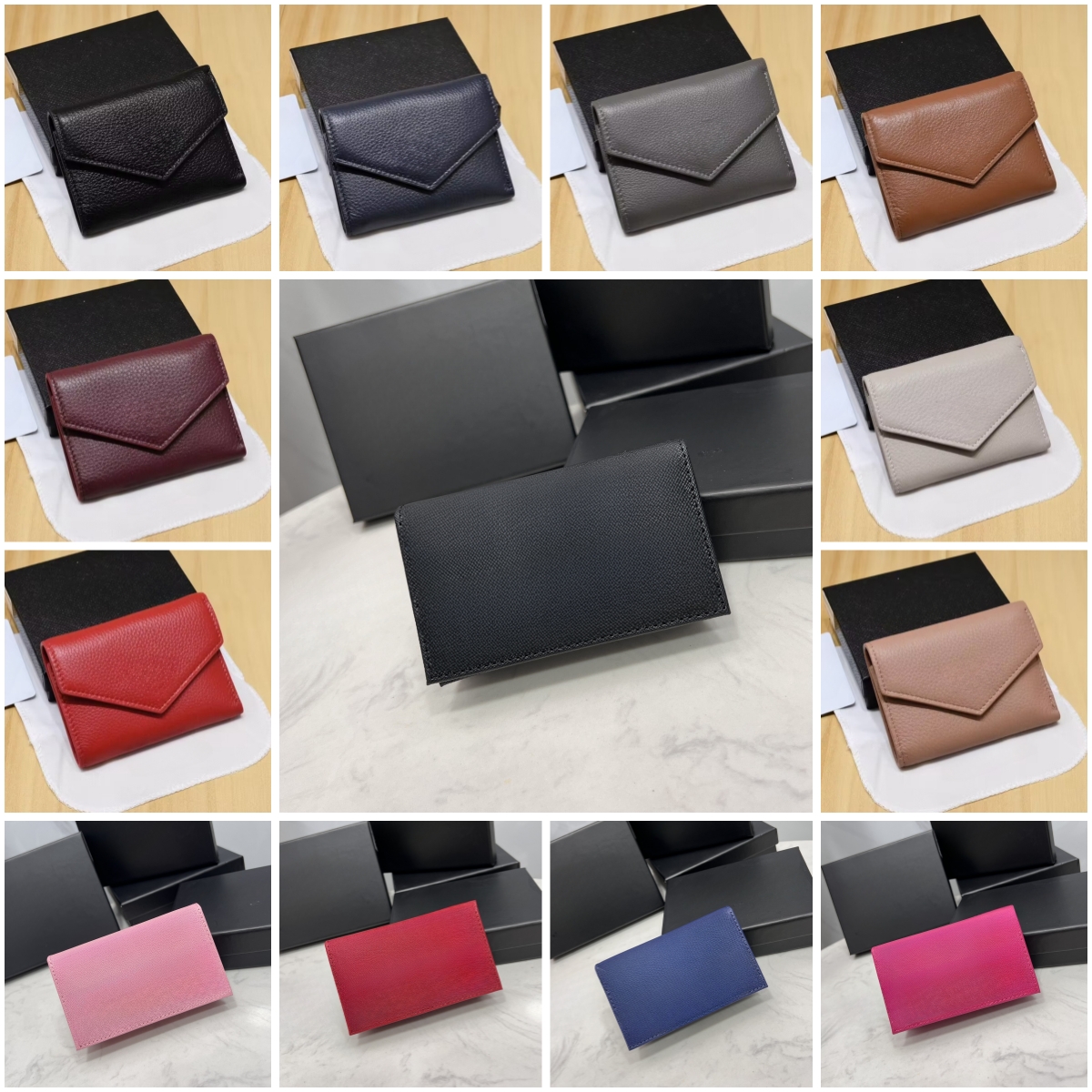 (go off picture not the description) Top Quality Fashion Card Bags Women's Coin Purses 5Colors with Box 11x6.5cm 20178 25578