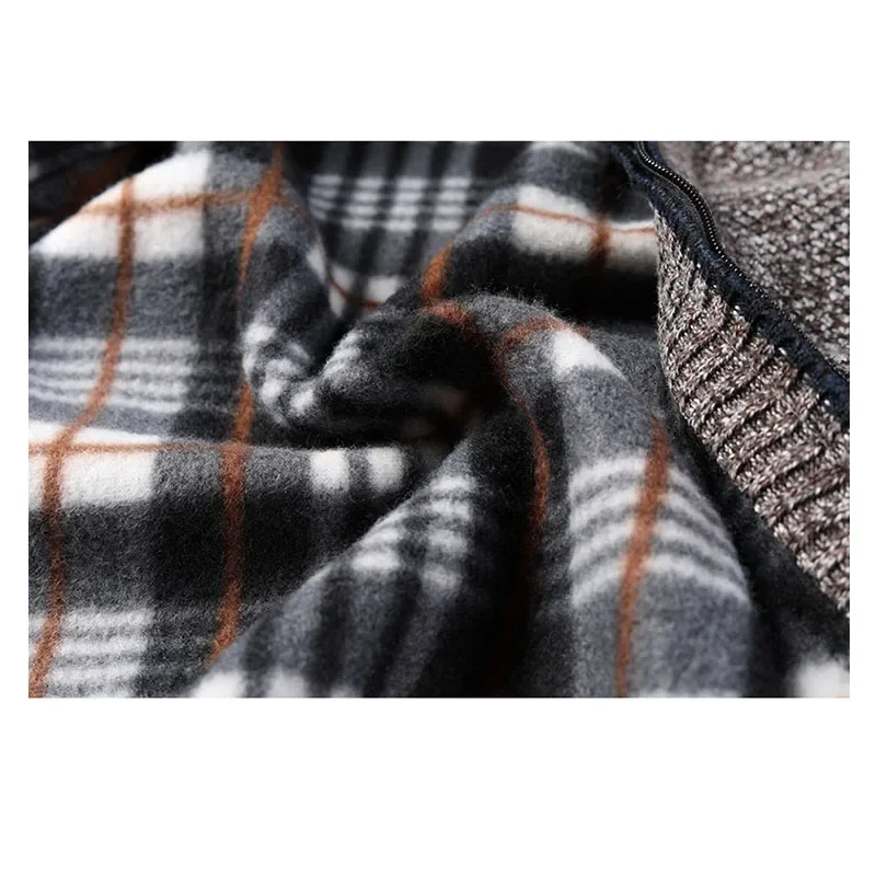 Men's Sweaters Autumn Winter Warm Knitted Cardigan Men Fleece Zipper Stand Neck Jackets Slim Fit Thick Sweatercoat 231130