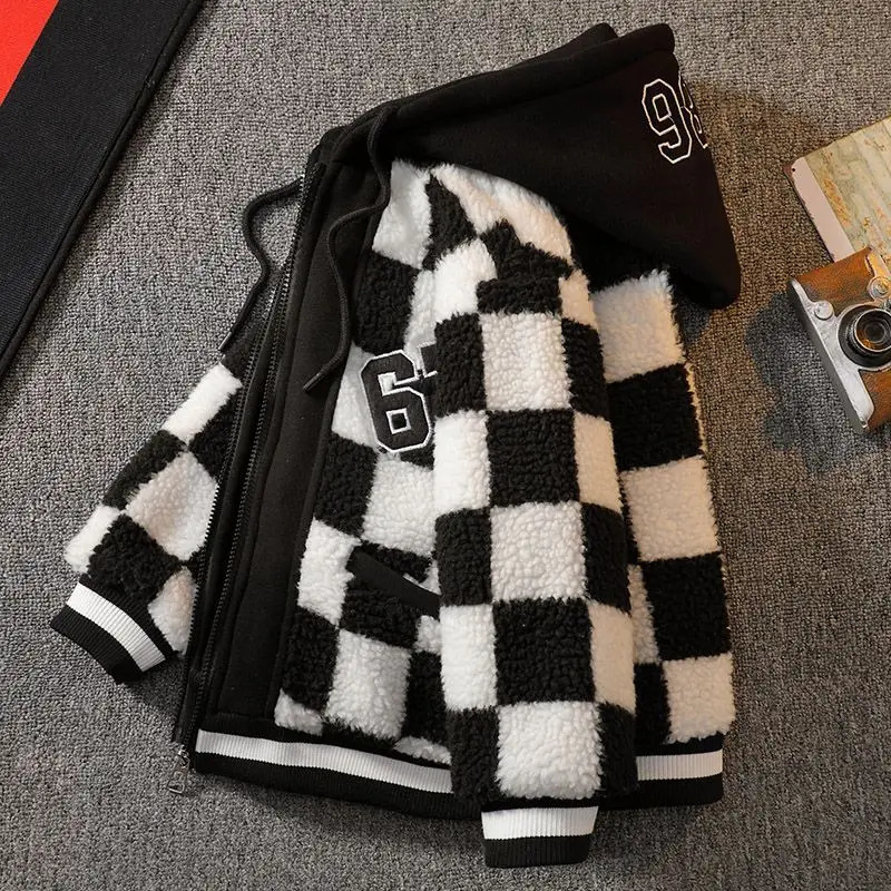 Down Coat 2023 Boys Girls Outerwear Winter Children Fashion Thick Baseball Uniform Jacket Baby Kids Warm Lamb Coats Clothing Teens Tops 231202